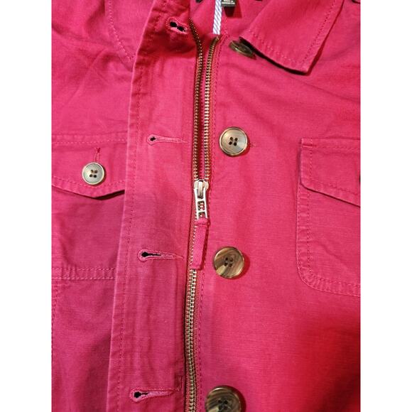 Talbots Petite Jacket Women's Medium Hot Pink Collared Button & Zip Front - Picture 6 of 11